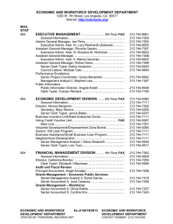 ECONOMIC AND WORKFORCE DEVELOPMENT