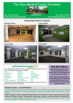 JANUARY 2015 Newsletter