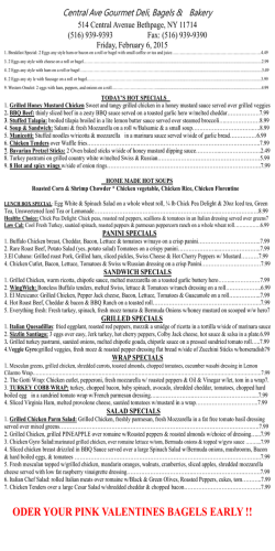 Super Bowl Special - Central Ave Bagels, 514 Central Avenue