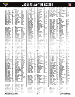 JAGUARS ALL-TIME ROSTER - Jaguars Media Guide
