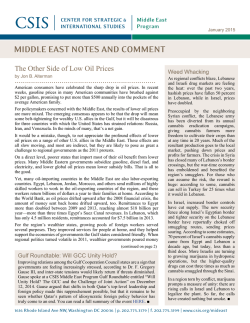 The Other Side of Low Oil Prices