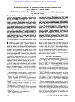 Relative Reactivity of Platelets From Thrombopoietin- and