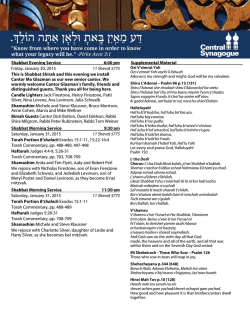 Order of Service - Central Synagogue