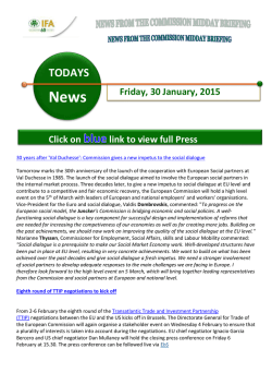 european commission daily news &ndash; friday 30 january