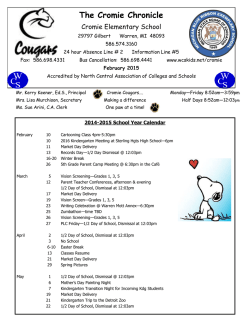 Newsletter - Warren Consolidated Schools