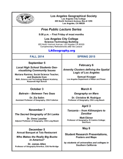 Free Public Lecture Series - Los Angeles Geographical Society