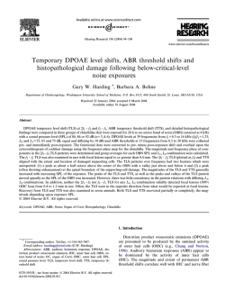 Temporary DPOAE level shifts, ABR threshold shifts