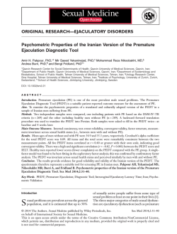 Psychometric Properties of the Iranian Version of the Premature