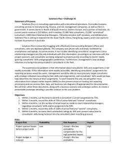 Solutions Plus&mdash;Challenge #1 Statement of Purpose