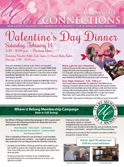 F E B R U A R Y 2015 - University Club of Michigan State University