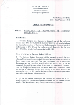 Guidelines for preparation of Outcome Budget 2015-16