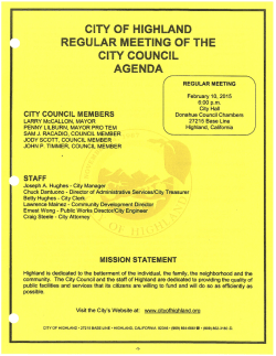 Condensed Agenda - City of Highland