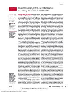 Hospital Community Benefit Programs Increasing Benefits to