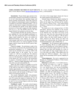 CERES: POSSIBLE RECORDS OF GIANT IMPACTS. B. A. Ivanov