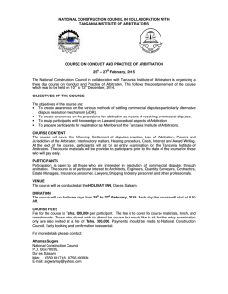 Course on Conduct and Practice of Arbitration