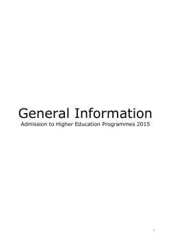 Generel information om optagelse