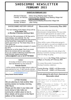 February 2015 News - Shoscombe Village Hall