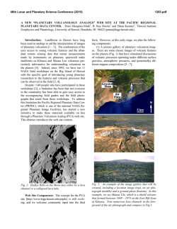 A NEW &ldquo;PLANETARY VOLCANOLOGY ANALOGS&rdquo; WEB SITE AT