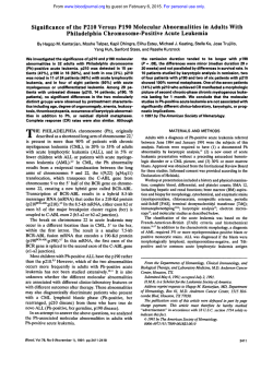 Significance of the P210 Versus P190 Molecular