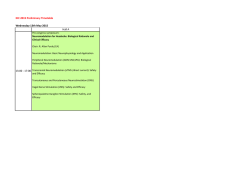 IHC 2015 Preliminary Timetable Thursday 14th May 2015 Hall A
