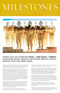 Spring 2015 Milestones Newsletter