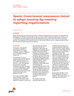 Spain: Government announces intent to adopt country-by