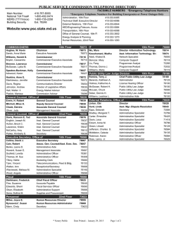 PSC Phone List - Maryland Public Service Commission