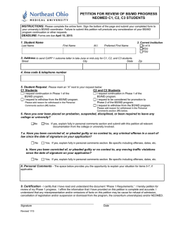 petition for review of bs/md progress neomed c1, c2, c3 students