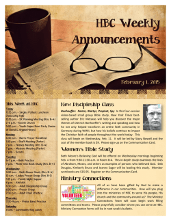 HBC Weekly Announcements