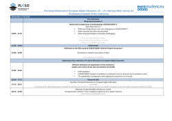 Detailed schedule of the conference