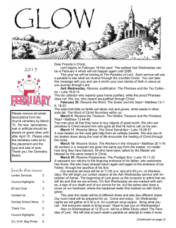 Newsletter - Grace Lutheran Church of Winchester