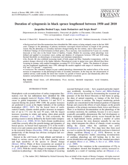 Duration of xylogenesis in black spruce lengthened