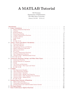 A MATLAB Tutorial - Ohio State Department of Mathematics
