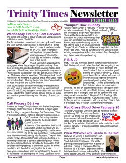 February Newsletter 2015 - Trinity Lutheran Church