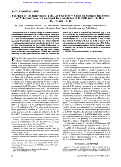 Function of the Interleukin-2 (IL-2) Receptor y-Chain in