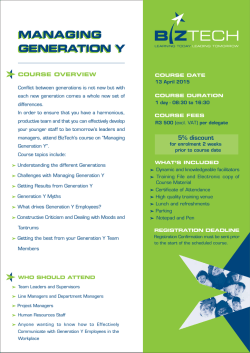 MANAGING GENERATION Y MANAGING GENERATION Y