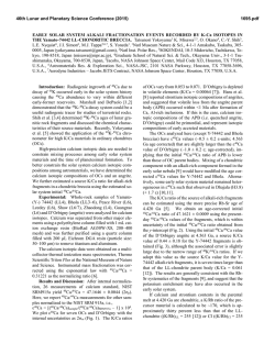 Early Solar System Alkali Fractionation Events - USRA