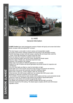 SANDV IK UJ 4 4 0 ES pe cifica tio n S umma ry