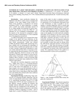 synthesis of &ldquo;large&rdquo; iron-bearing anorthitic plagioclase crystals for