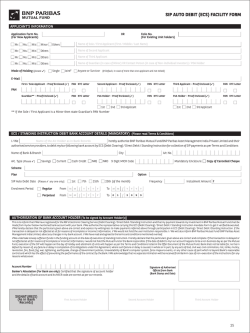 SIP AUTO DEBIT (ECS) FACILITY FORM