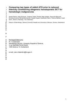 Comparing two types of rabbit ATG prior to reduced intensity