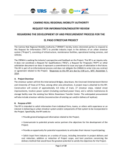 CAMINO REAL REGIONAL MOBILITY AUTHORITY