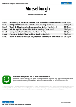 Musselburgh Printable Form Guide