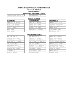 CALGARY C/T/Y WEEKLY CREW CHANGE