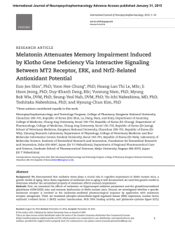 Melatonin Attenuates Memory Impairment Induced by Klotho Gene