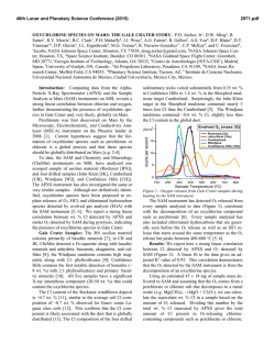 Oxychlorine Species on Mars: The Gale Crater Story - USRA