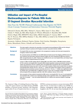 Utilization and Impact of Pre-Hospital Electrocardiograms for