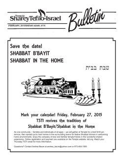 Our Current Monthly Bulletin - Temple Sharey Tefilo