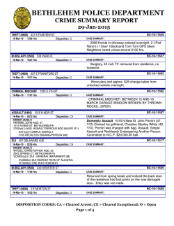 01-29-2015 - Bethlehem Police