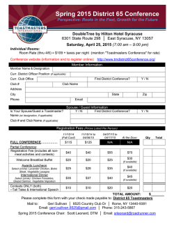 Spring 2015 District 65 Conference